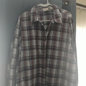 Button front plaid shirt